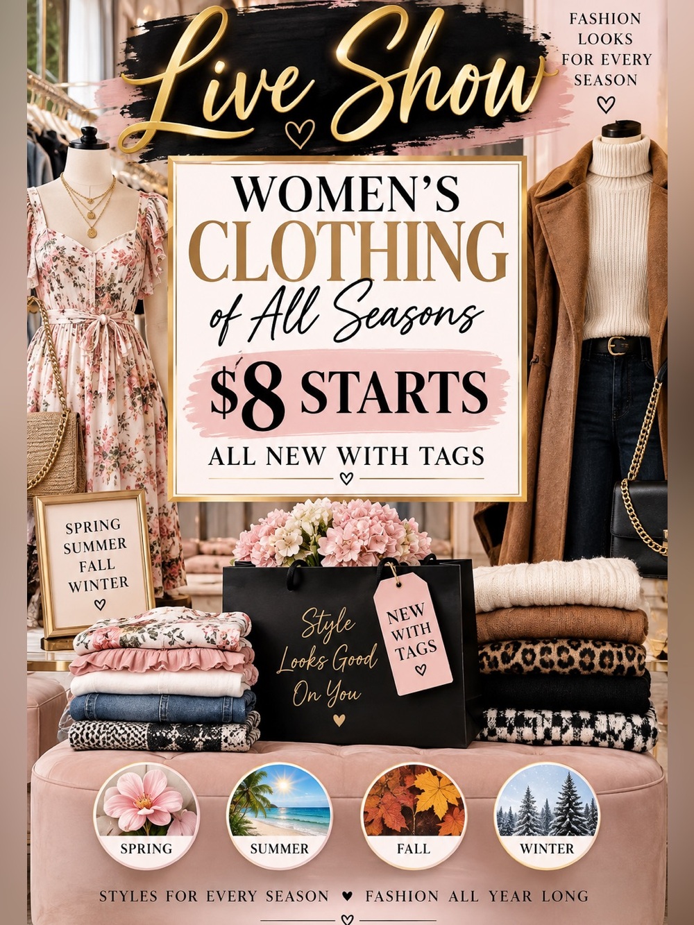 👗Live show listing for women’s nwt clothing $8 starts